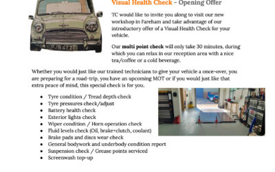 Opening Offer – Vehicle Health Check
